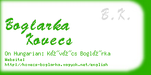 boglarka kovecs business card